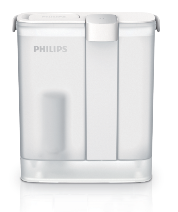 White Philips AWP2980WH-series powered pitcher-format filter device shown from the front